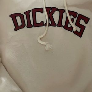 Dickies Cream Cropped Hoodie with Logo Size Small